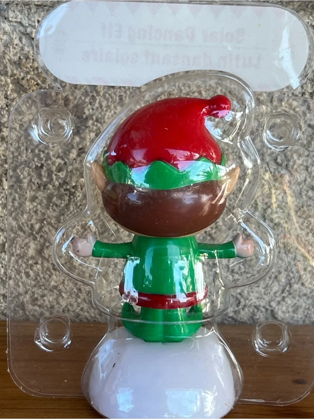 Solar Dancing Elf Figurine - Red & Green